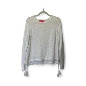 Lilly Pulitzer white Long Sleeve Sweater Top with Tassels size M